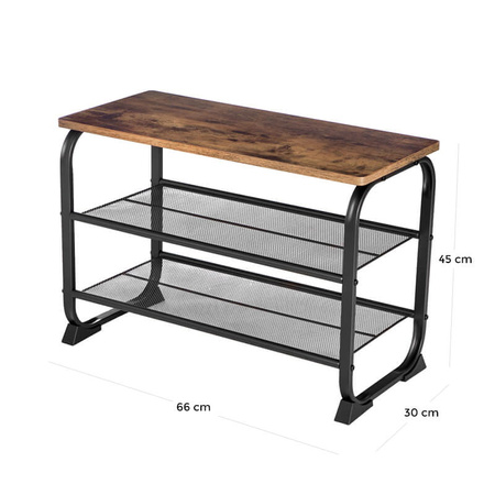 Loftowy regał na buty z siedziskiem - Półka na buty do przedpokoju - VASAGLE LMR32A