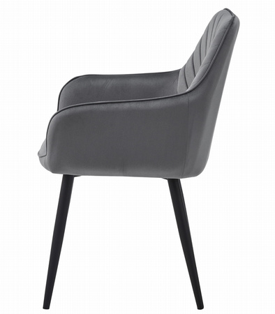 "Krzesło NANA - ciemny szary aksamit / nogi czarne x 1"