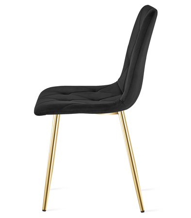 "Krzesło LIBRA - czarny aksamit / nogi kolor złoty x 4"