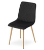 "Krzesło TURIN - czarny aksamit / nogi kolor drewna x 4"