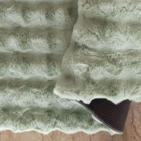 Dywan 3D z długim włosiem typu shaggy i rabbit zielony MERLIN 200x290 cm