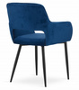 Tapicerowane krzesło kubełkowe AMALFI - Granatowe, pikowane krzesło z podłokietnikami