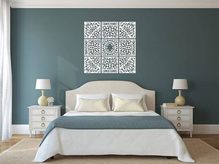 3D DEKORACYJNE PANELE AŻUROWE, ZAGŁÓWEK,MAROKAŃSKA ROZETA, MOZAIKA, DEKORACJA ŚCIENNA, CZARNY