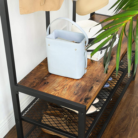 Wieszak na ubrania z półką na buty - Półka na buty z wieszakiem - VASAGLE HSR86BX