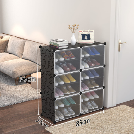 Duża szafka modułowa na buty - 12-poziomowy regał modułowy na buty