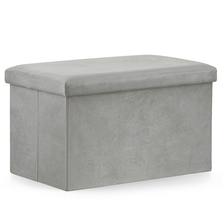 Pufa składana XL - 60x38x38cm aksamit szara