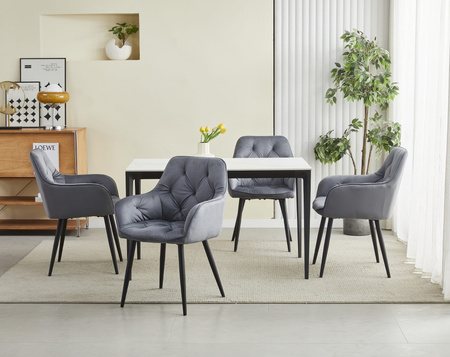 "Krzesło JORK - ciemny szary aksamit / nogi czarne x 1"