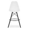 Białe hokery z tworzywa z czarnymi nogami LAMAL - Krzesła barowe do kuchni (3szt)