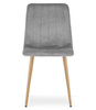 "Krzesło LAVA - jasny szary aksamit / nogi kolor drewna x 4"