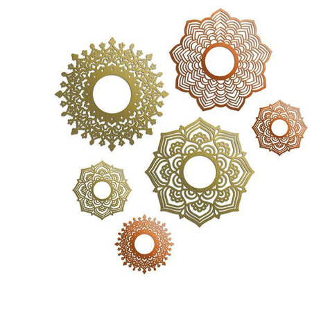 DEKORACYJNE PANELE AŻUROWE, ZESTAW 6 ROZET, PIĘKNA OZDOBA ŚCIENNA 3D , ORNAMENT , CZARNY