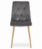 Szare krzesło z aksamitu LIBRA - Ciemnoszare krzesło tapicerowane do jadalni