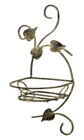 Ozdobny ścienny kwietnik metalowy Ornament Liście [wys. 45 cm szer. 20 cm]
