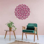 DEKORACYJNY PANEL AŻUROWY, MANDALA, KWIAT, DEKORACJA ŚCIENNA 3D, ORNAMENT,60 cm, RÓŻOWY
