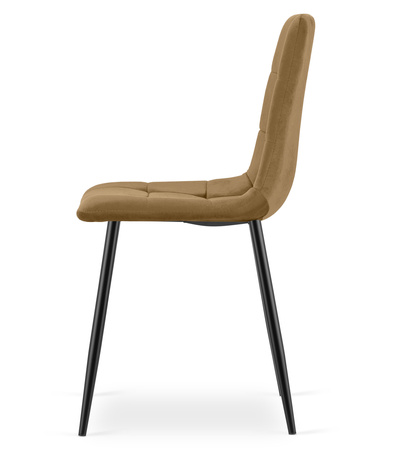 "Krzesło KARA - brązowy aksamit / nogi czarne x 4"