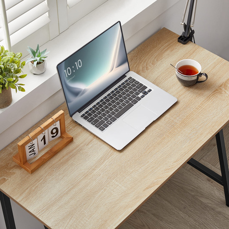 Proste biurko loftowe 100x50 z metalu - Industrialne biurko (Dąb Sonoma) VASAGLE LWD040B11