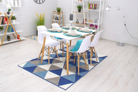 Stół prostokątny skandynawski 120x80cm ADRIA - Biały nowoczesny stół do jadalni