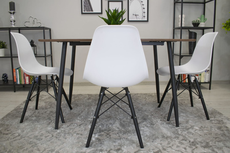 Białe proste krzesło kuchenne z tworzywa OSAKA - Skandynawskie krzesło