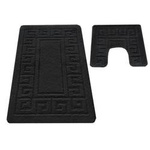 Komplet łazienkowy Montana z wycięciem Ethnic Black Komplet (50 cm x 80 cm i 40 cm x 50 cm)