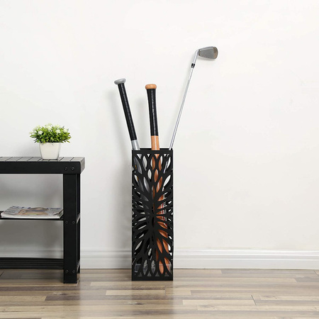 Metalowy parasolnik - Czarny nowoczesny stojak na parasole - SONGMICS LUC48B