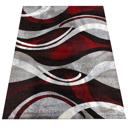 Dywan abstrakcyjny nowoczesny OTTO 01 szary czerwony 200x290 cm