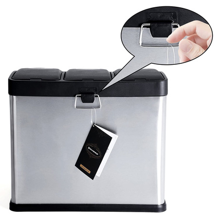 Kosz do segregacji śmieci - Duży srebrny kosz na śmieci - SONGMICS LTB24L