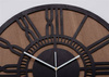 Zegar ścienny LOFTOWY wykonany na podwójnej sklejce brzozowej, kolor czarny, bejca orzech, ORNAMENTI