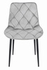"Krzesło TOR - aksamit srebrno-szary / nogi czarne x 4"