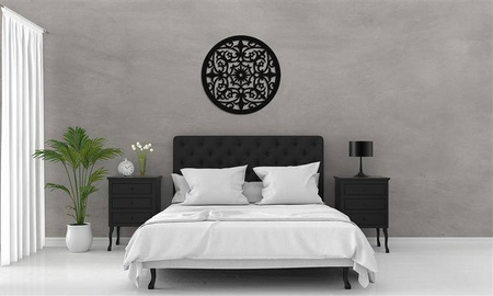 DEKORACYJNY PANEL AŻUROWY, VIOLETTE, DEKORACJA ŚCIENNA 3D, ORNAMENT, 60 cm, CZARNY