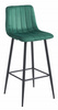 Wysokie krzesła barowe POZZA - Tapicerowany, zielony (butelkowa zieleń) hoker x3
