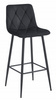 Krzesła barowe NADO - Tapicerowane, czarne hokery z oparciem (komplet 4)