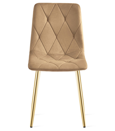 "Krzesło LIBRA - brązowy aksamit / nogi kolor złoty x 1"