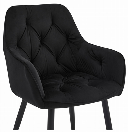 "Krzesło JORK - czarny aksamit / nogi czarne x 1"