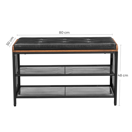 Siedzisko tapicerowane do przedpokoju - Półka na buty z siedziskiem - VASAGLE LBS75X