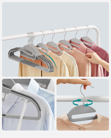 Plastikowe wieszaki ubraniowe - Szare wieszaki na ubrania 20szt - SONGMICS CRP41G