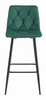 Krzesła barowe NADO - Tapicerowane, zielone (butelkowa zieleń) hokery (komplet 4)