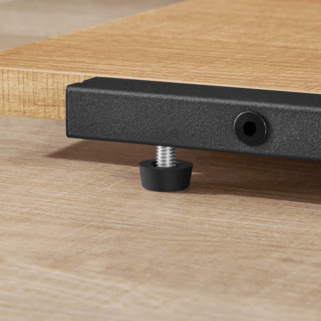 Kwietnik loftowy, stojak na kwiaty typu regał - kolor czarny z 6 dębowymi półkami