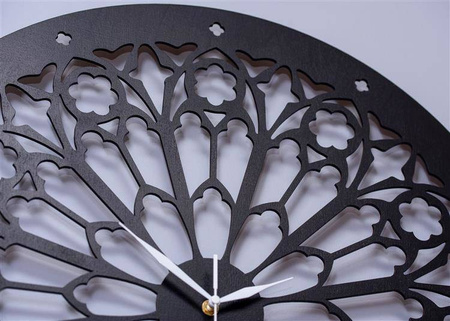 Dekoracyjny zegar ażurowy NOTRE DAME 60 cm w efektownym gotyckim stylu, ORNAMENTI