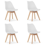 Komplet 4 krzeseł skandynawskich MARK - Białe krzesła do kuchni