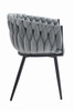 Krzesła tapicerowane szare z aksamitu ORION (2szt) - Welurowe krzesła Warkocz