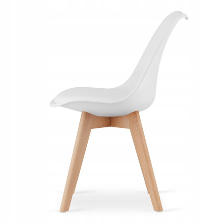 Zestaw stół i 2 krzesła do małej kuchni: Biały okrągły stół TODI 60cm i 2 białe krzesła MARK