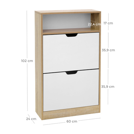 Szafka na buty klapowa do przedpokoju - Regał na obuwie - VASAGLE LBC04NW