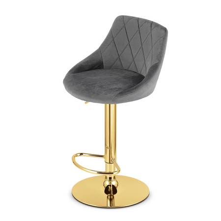 Hoker KAST - aksamit szary / baza złota