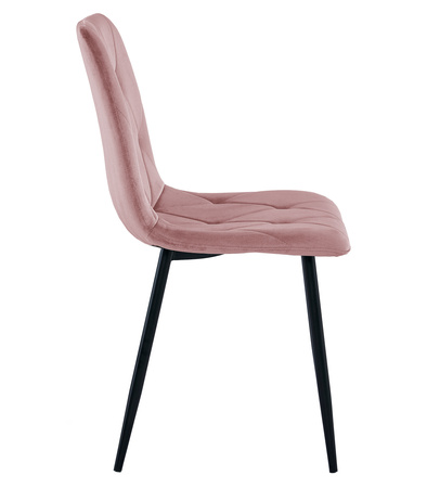 "Krzesło LIBRA - róż aksamit / nogi czarne x 3"