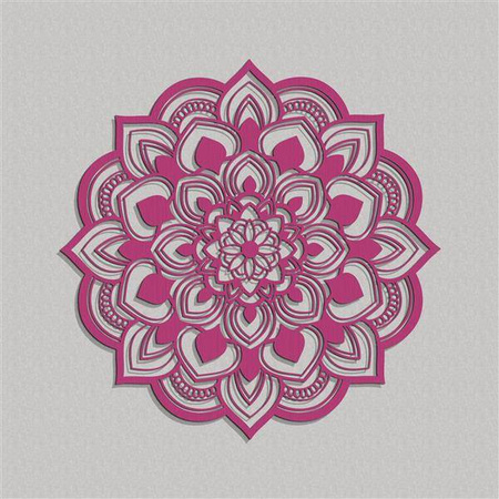 AŻUROWY PANEL DEKORACYJNY, MANDALA, KWIAT, DEKORACJA ŚCIENNA 3D, ORNAMENT, 60 cm, CZARNY