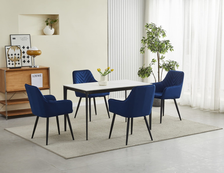 "Krzesło NANA - granat aksamit / nogi czarne x 1"