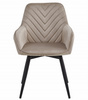 "Krzesło NANA360 - ciemny beż aksamit / nogi czarne x 1"