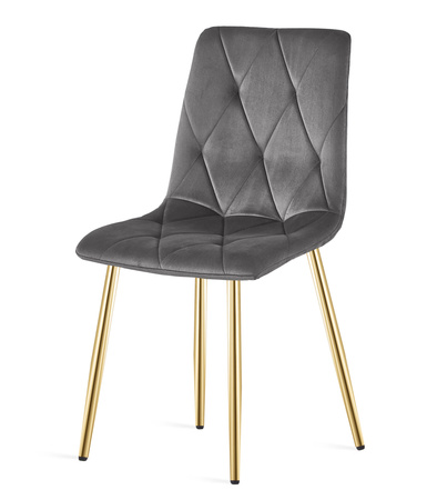 "Krzesło LIBRA - ciemny szary aksamit / nogi kolor złoty x 2"