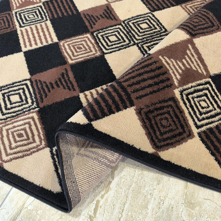 Elegancki dywan BCF 200x300 / Alfa 17 - Klasyczny, brązowy dywan do salonu