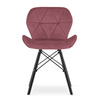 "Krzesło LAGO Aksamit - ciemny róż / nogi czarne x 1"