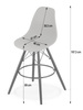 Białe hokery z tworzywa z czarnymi nogami LAMAL - Krzesła barowe do kuchni (4szt)